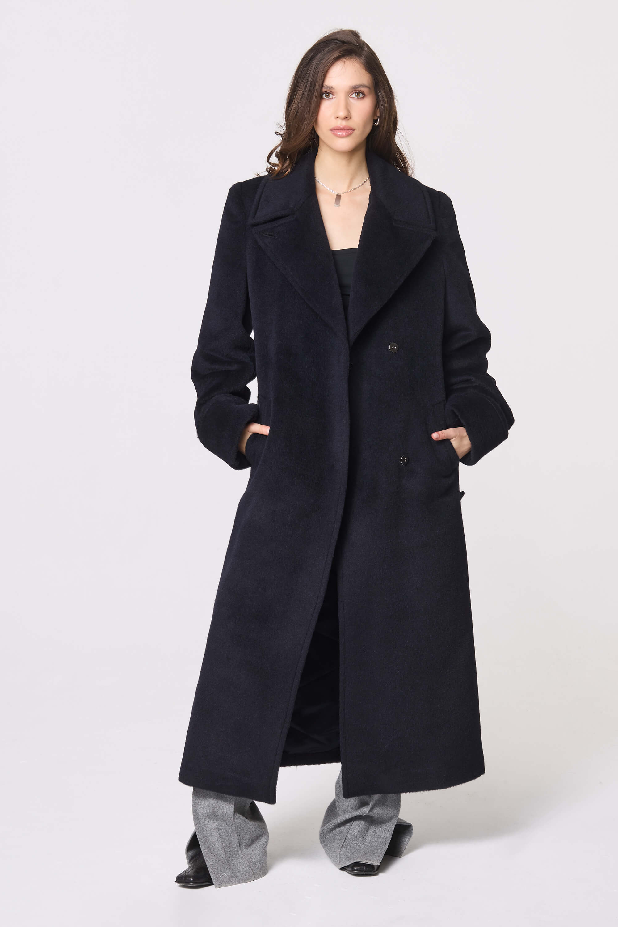 ALPACA COAT CUFFED ABYSS – MADE TO ORDER