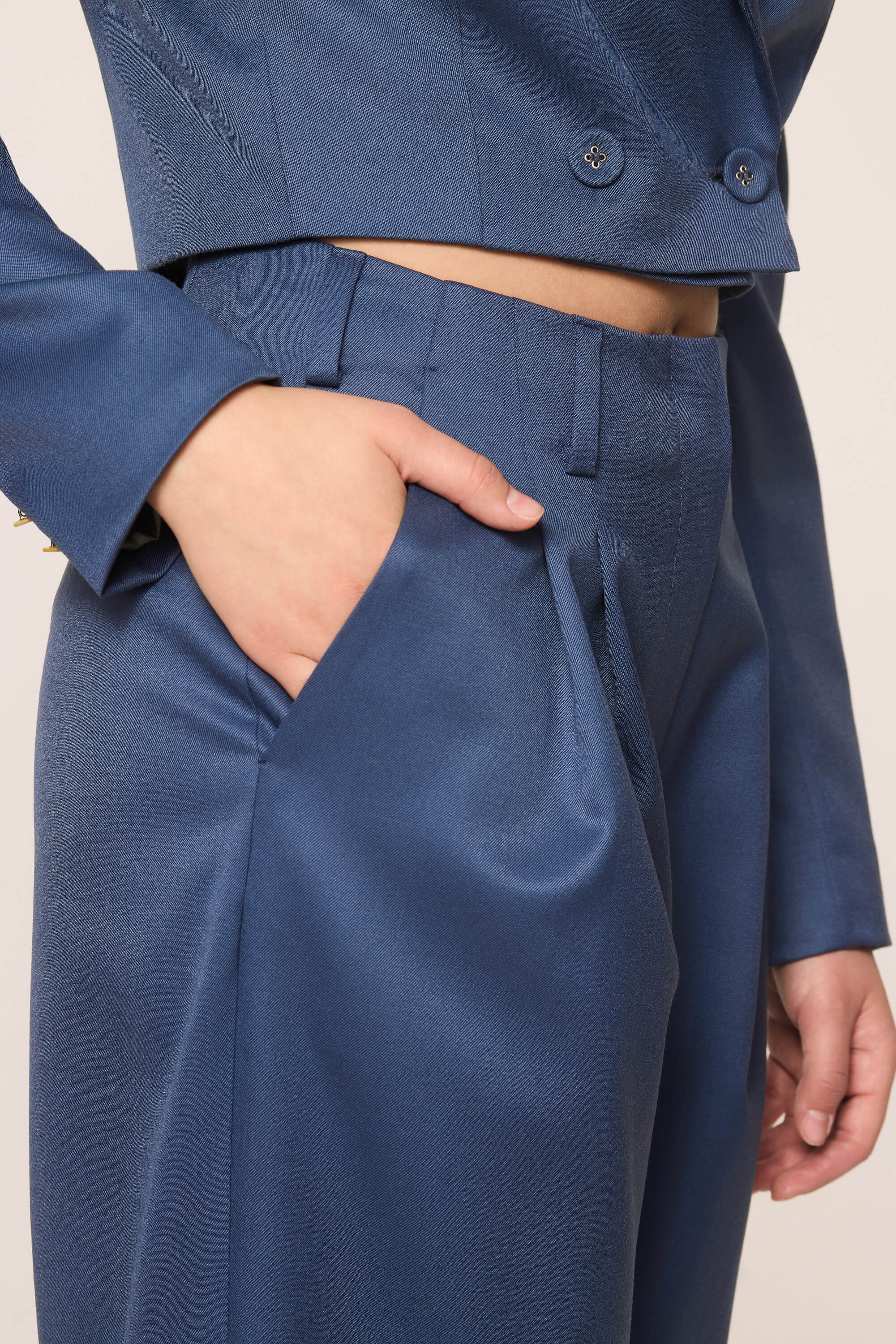 PLISSÉ TROUSERS SLATE