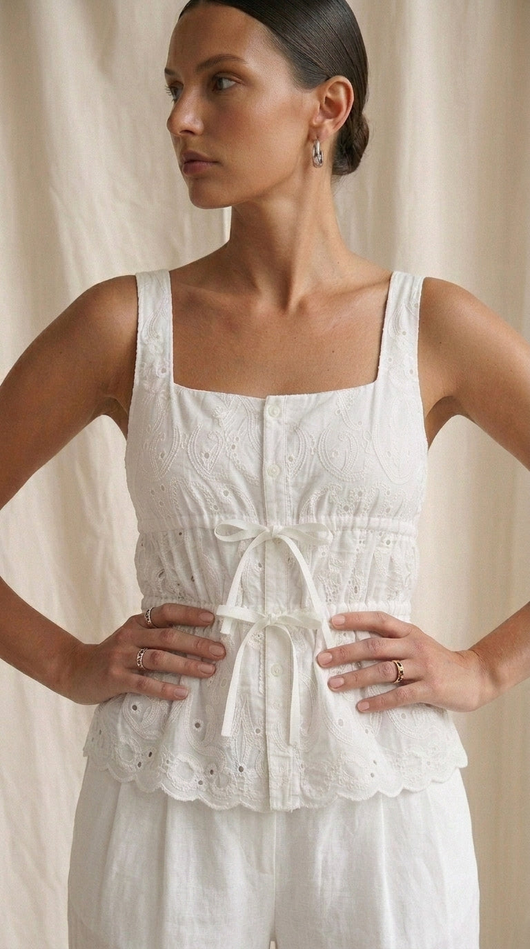 AJOUR PEPLUM TOP pre-order