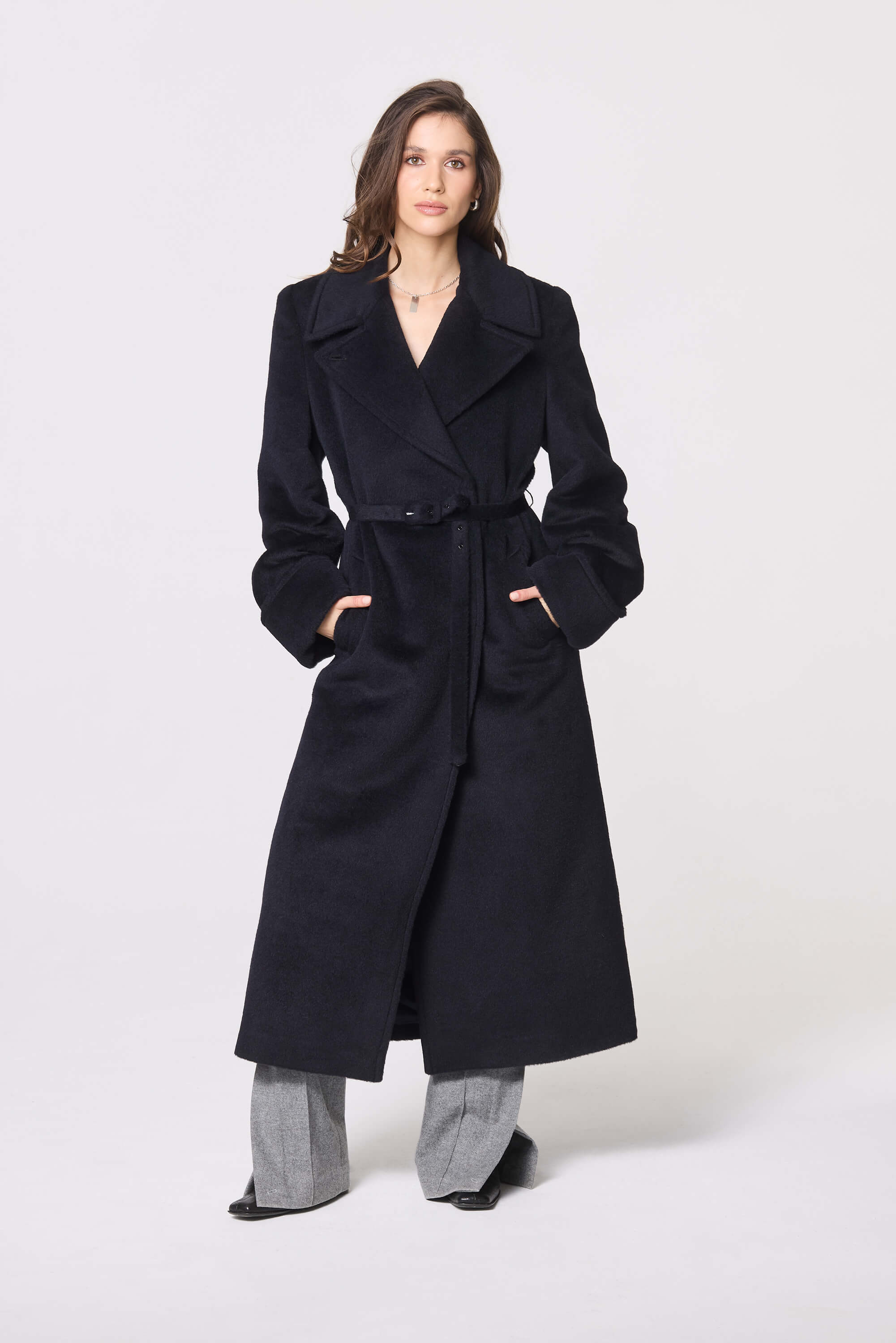 ALPACA COAT CUFFED ABYSS – MADE TO ORDER