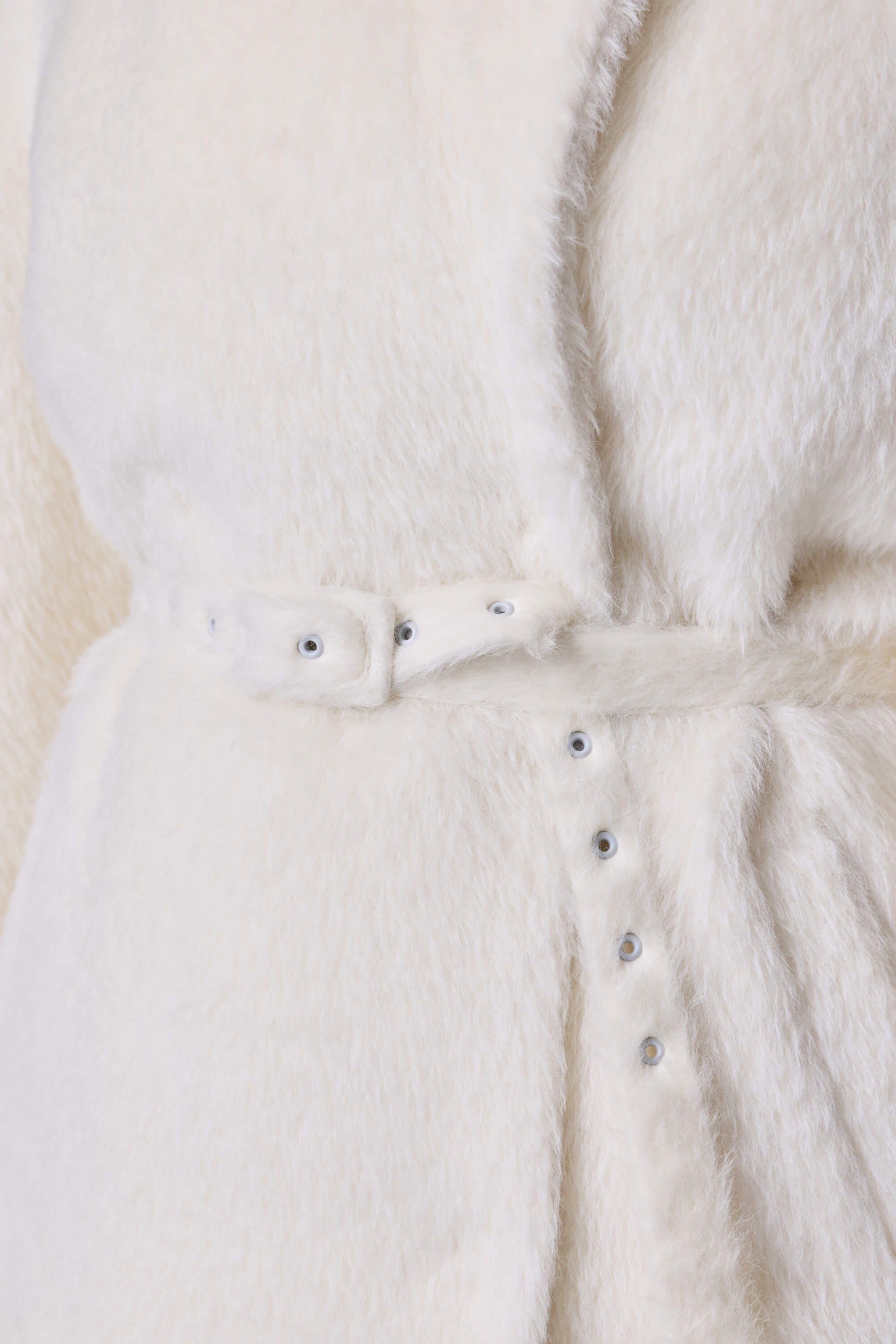 ALPACA COAT LOWERED EGRET – MADE TO ORDER