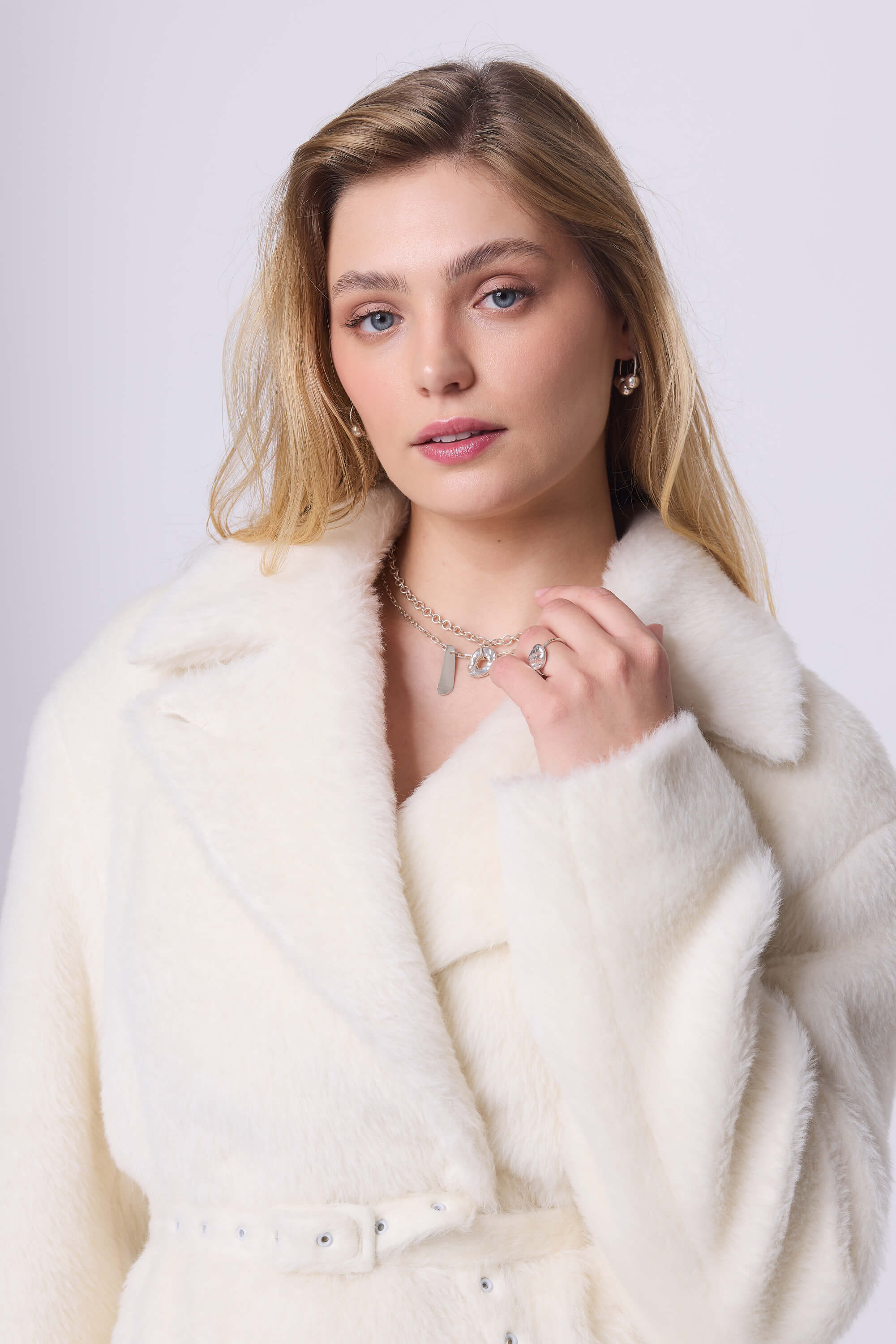 ALPACA COAT LOWERED EGRET – MADE TO ORDER