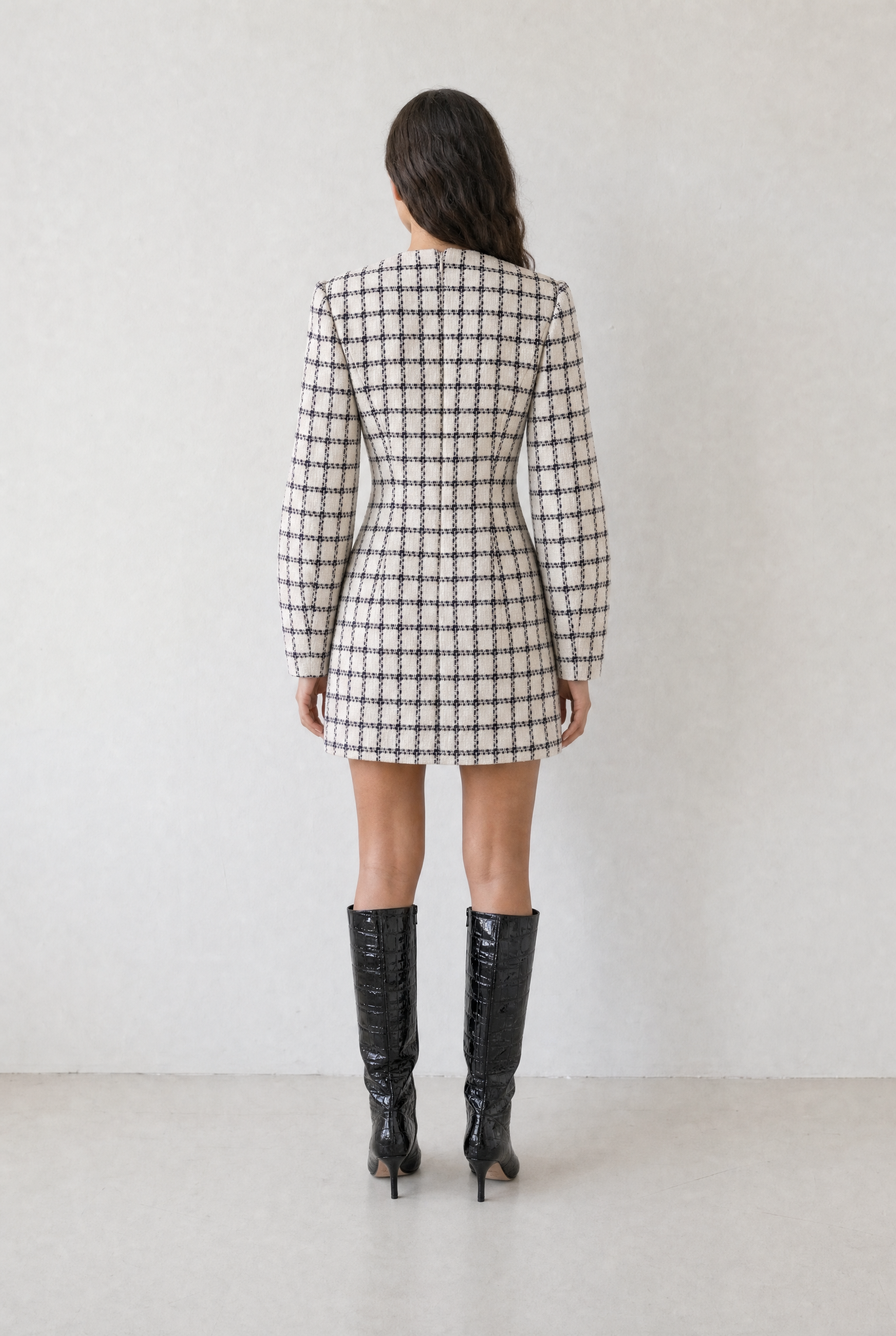 TISSAGE DRESS ECRU - back view